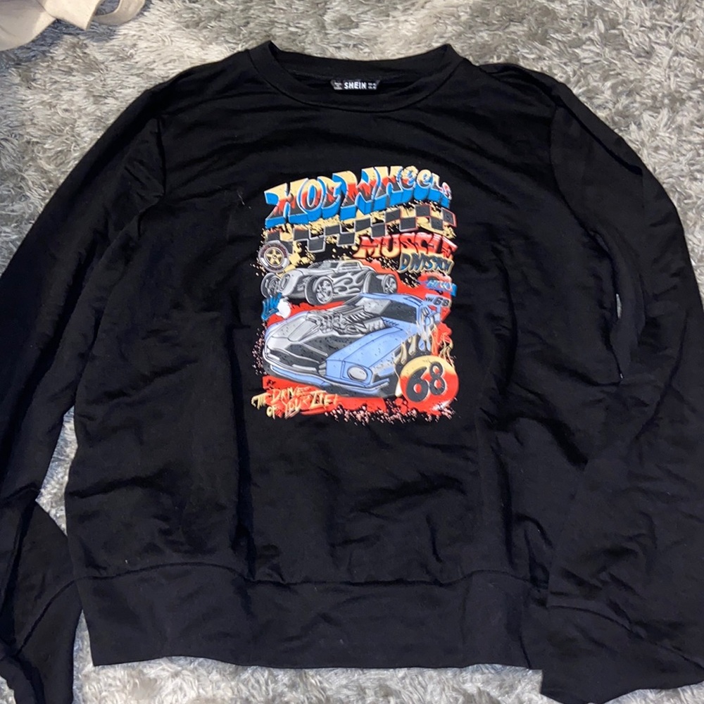 Shein Hot Wheels Crew Neck